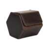 Brown watch roll case with leather-style exterior