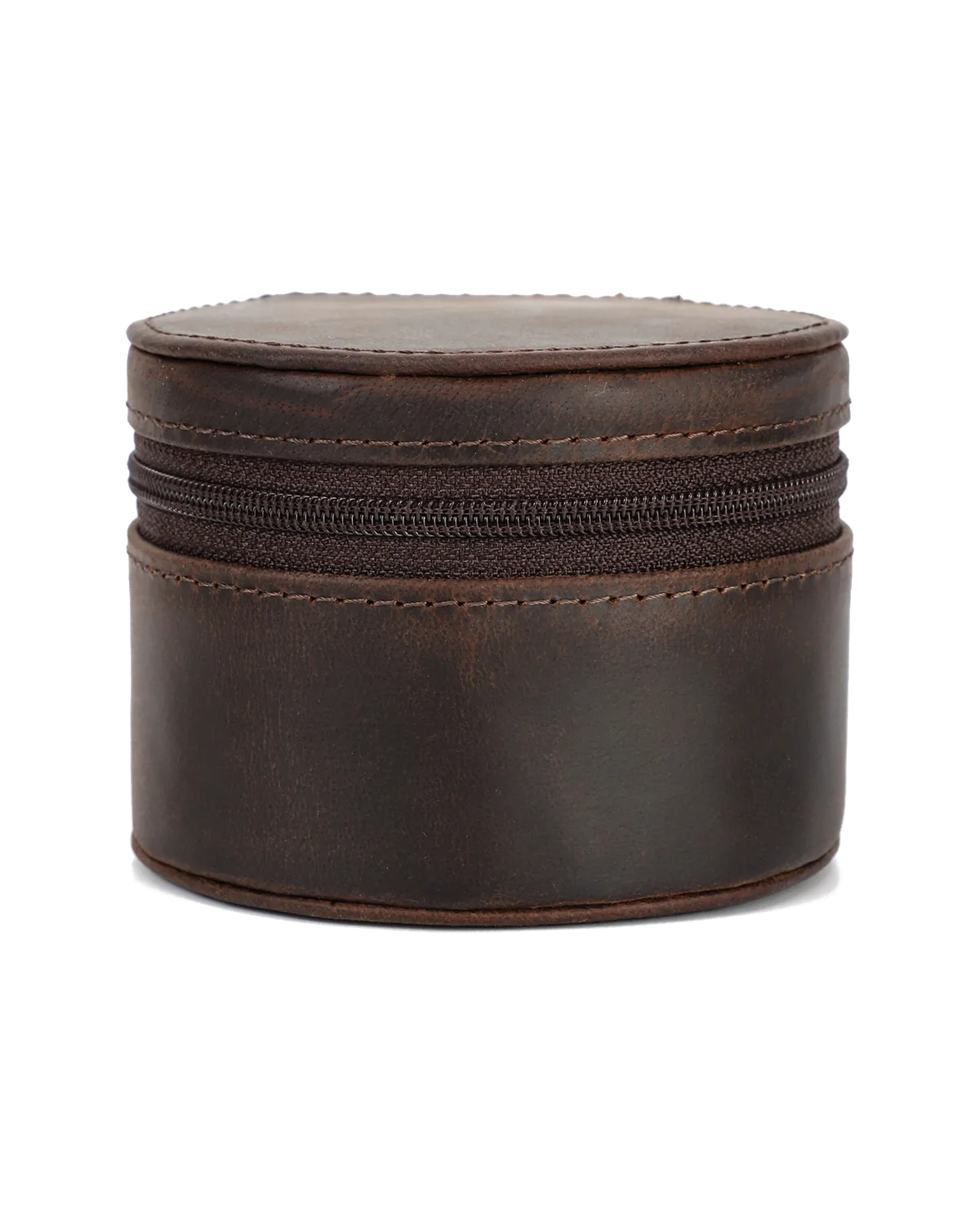Brown Leather Watch Roll Case