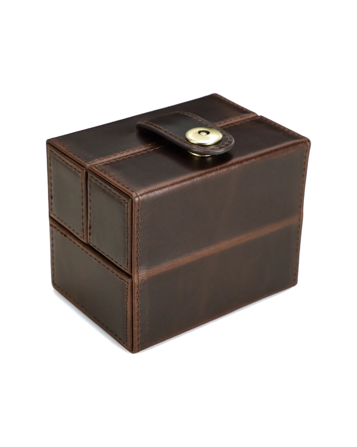 Brown Leather Travel Watch Organizer Case