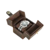Open Brown Single Watch Storage Box with Soft Interior Open brown single watch storage box with soft interior compartment