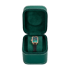 single-watch-box-teal-open-front Green Watch Travel Case – Square Zipper Watch Storage Box