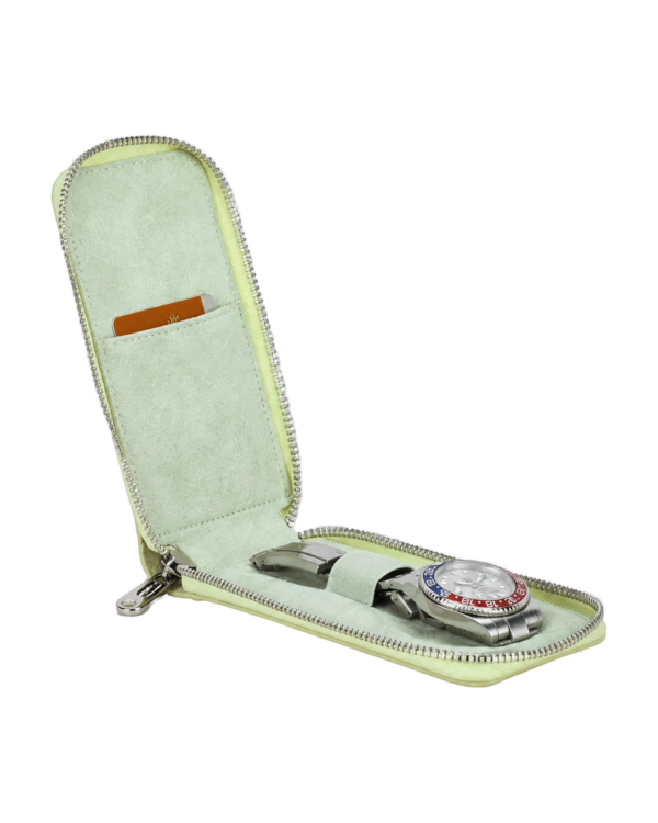 Light Green Watch Travel Case – Zipper Watch Storage Pouch